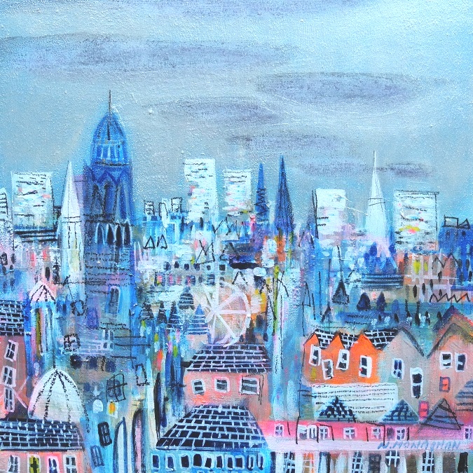 'Blue Skyline, Glasgow' by artist Nikki  Monaghan